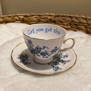 Vintage flower tea cup set